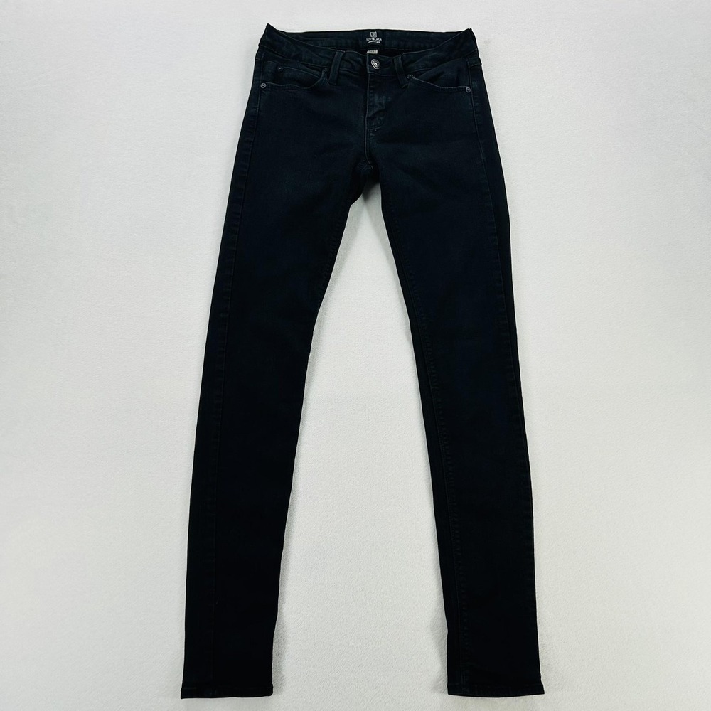 Just Black Jeans Womens 26 Black Skinny Slim Stretch Denim Dark Wash Pants